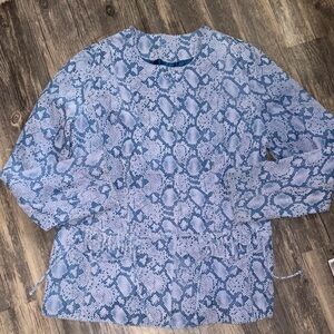 Vintage Chi by Falchi  Blue/Cream 100% Leather Snake print - woman’s large